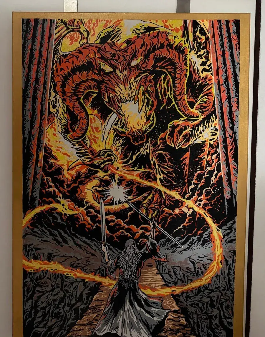 Obraz Gandalf x Balrog 70x100cm