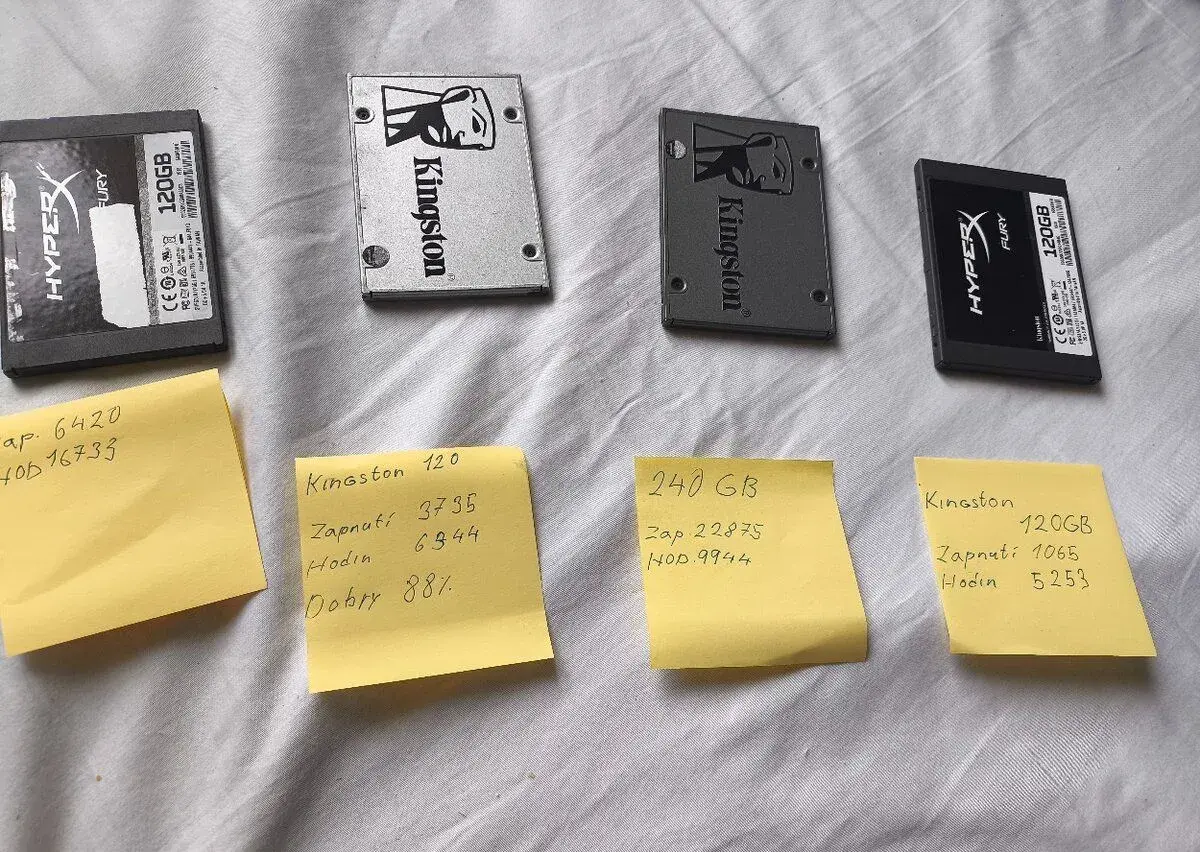 Kingston SSD 240g +3x 120 gb cena za vše