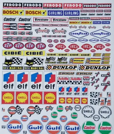Sponsor Decal 1960´s 1/12, 1/20, 1/24 pro modeláře