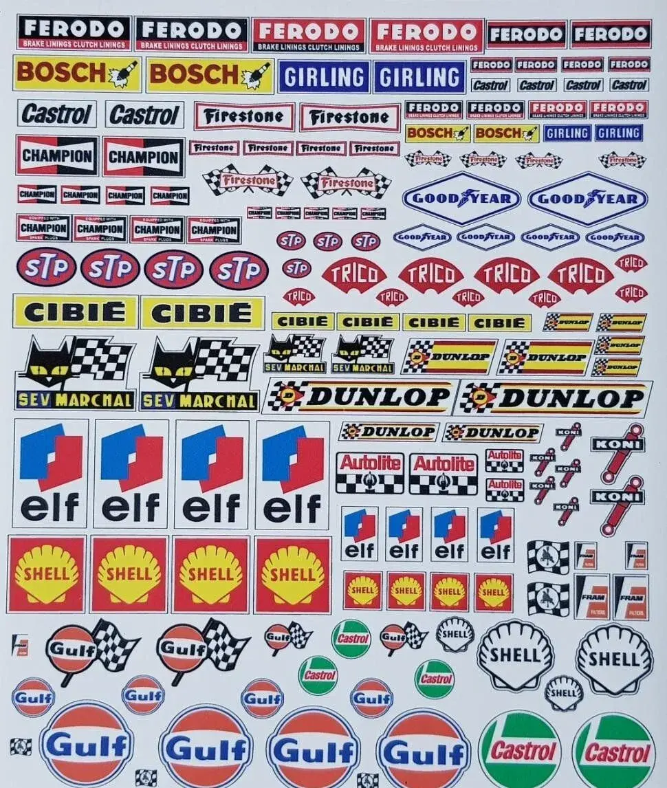 Sponsor Decal 1960´s 1/12, 1/20, 1/24 pro modeláře