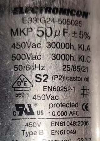 MOTOROVÝ KONDENZÁTOR 50 μF/450V