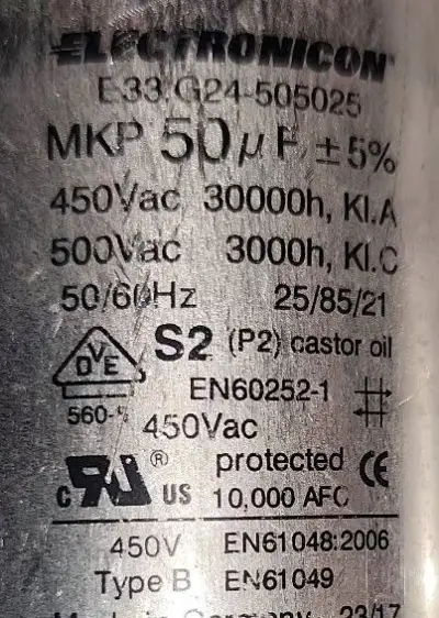 MOTOROVÝ KONDENZÁTOR 50 μF/450V