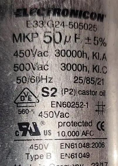MOTOROVÝ KONDENZÁTOR 50 μF/450V