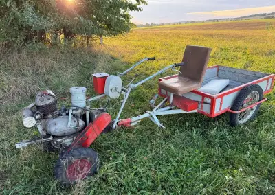 Frezu domácí výroby s vlekem,včetně rotavatoru