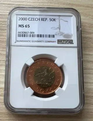 50 Kč 2000 certifikace NGC MS65