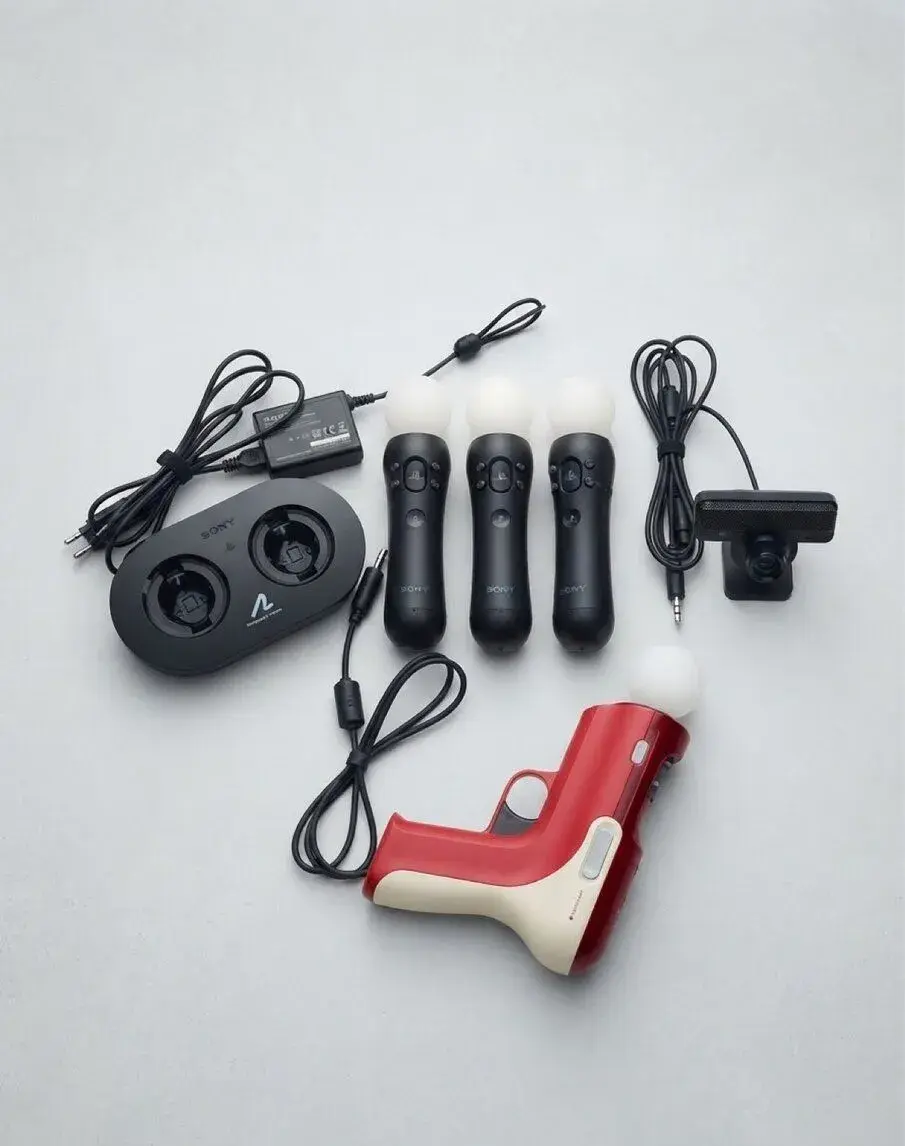 PS Move komplet – 3× ovladač, kamera, pistole, stojánek