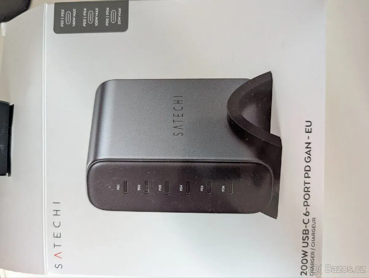 Satechi 200W USB-C 6-Port PD GaN nabíječka (EU)