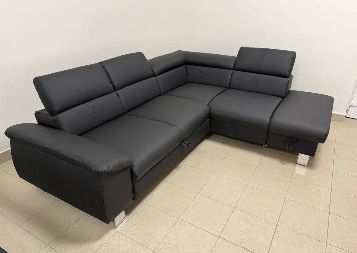 Sedací souprava rohová rozkládací Kůže - Nepoužitá