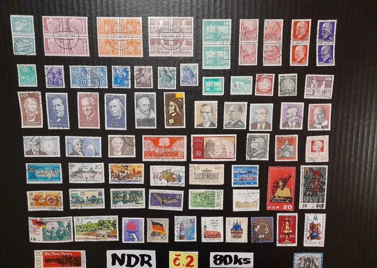 Poštovní známky NDR č.2 80ks