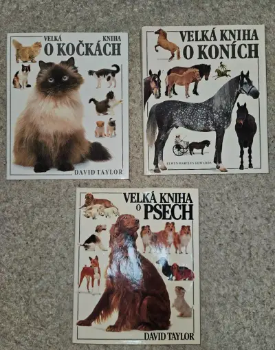 Velká kniha o kočkách, koních a psech – 3 knihy