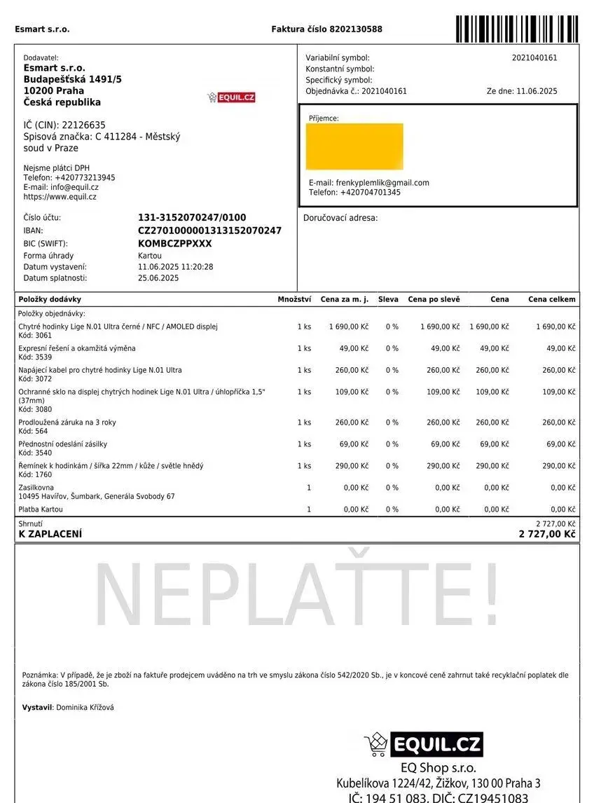 Chytré hodinky Lige N.01 Ultra černé / NFC / AMOLED displej