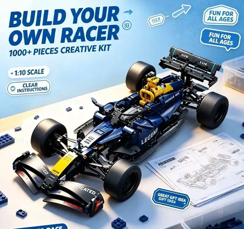 Stavebnice F1 modrá kompatibilní s LEGO