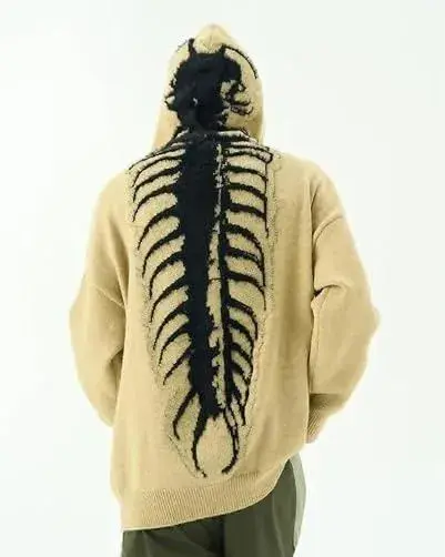Y2K Men's and Women's Vintage Centipede Skeleton Knitted