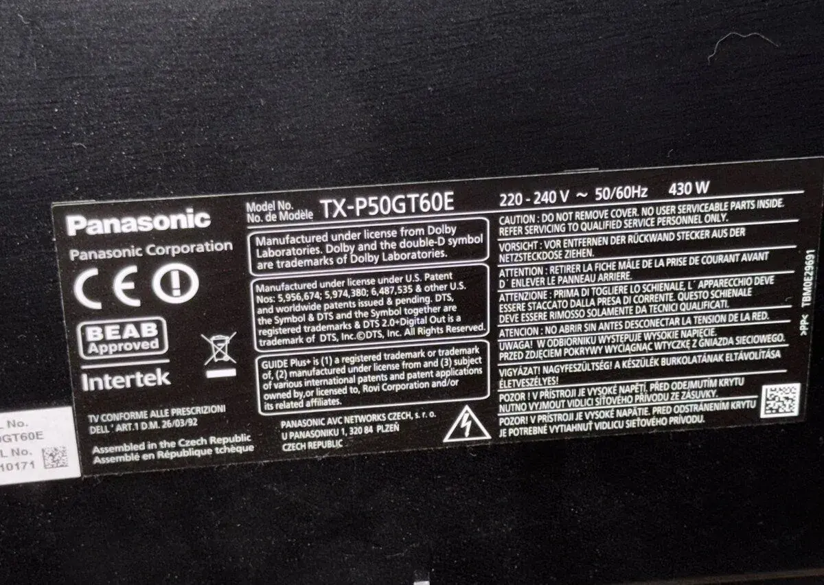 Plazmová televize Panasonic Smart Viera TX-P50GT60E