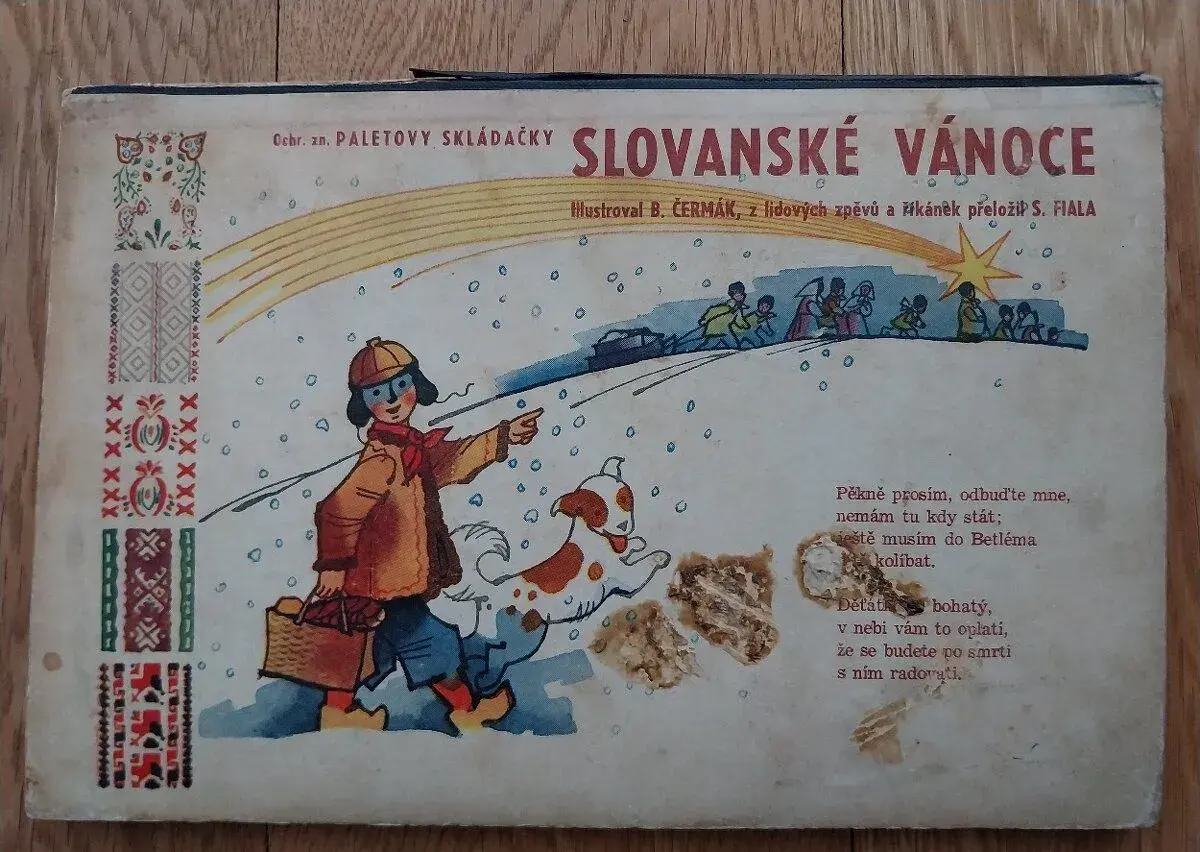 retro leporelo Paletovy skládačky Slovanské vánoce