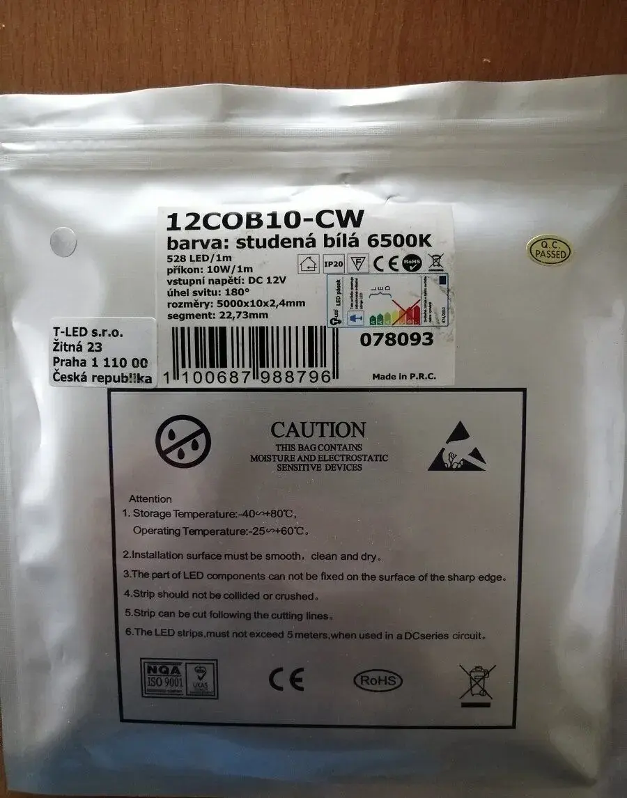LED pásek 12COB10-CW