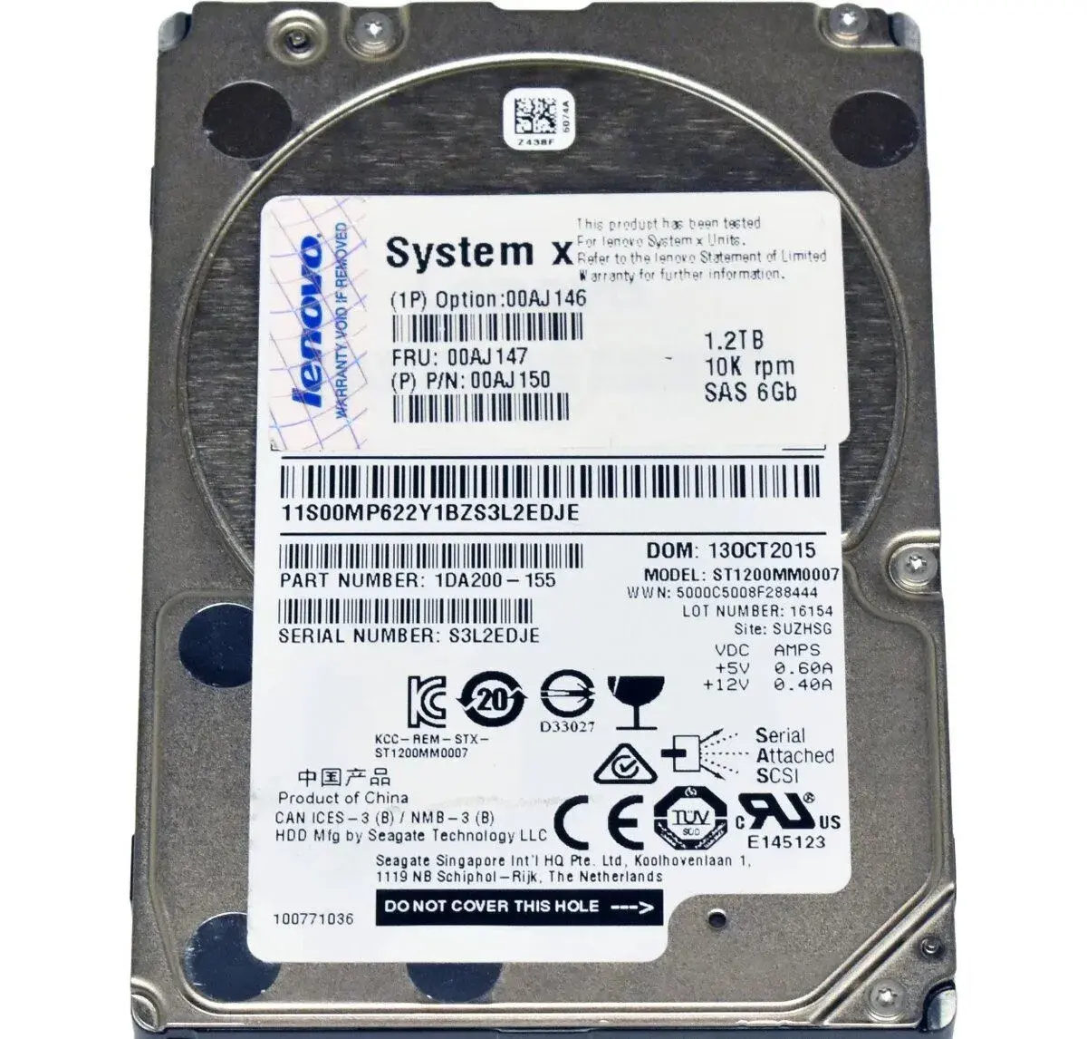 SAS HDD 1,2TB, 2.5, 10K, 6G, Lenovo