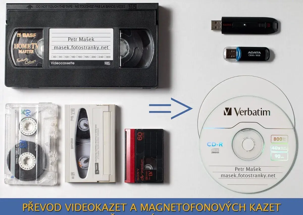 Videokazety VHS na flešku nebo na disk, převod, digitalizace