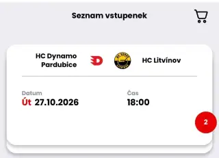 Dynamo Pce hokej vstupenky