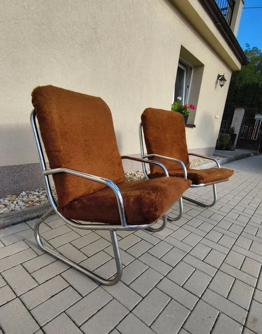Funkcionalistické trubkové křesla Peter HOYTE_chrom