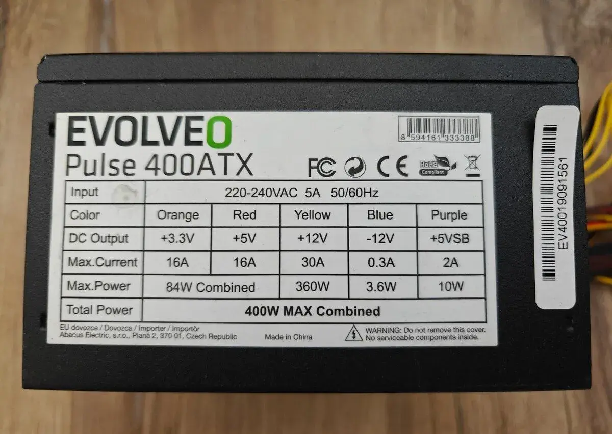 Zdroj Evolveo Pulse 400ATX