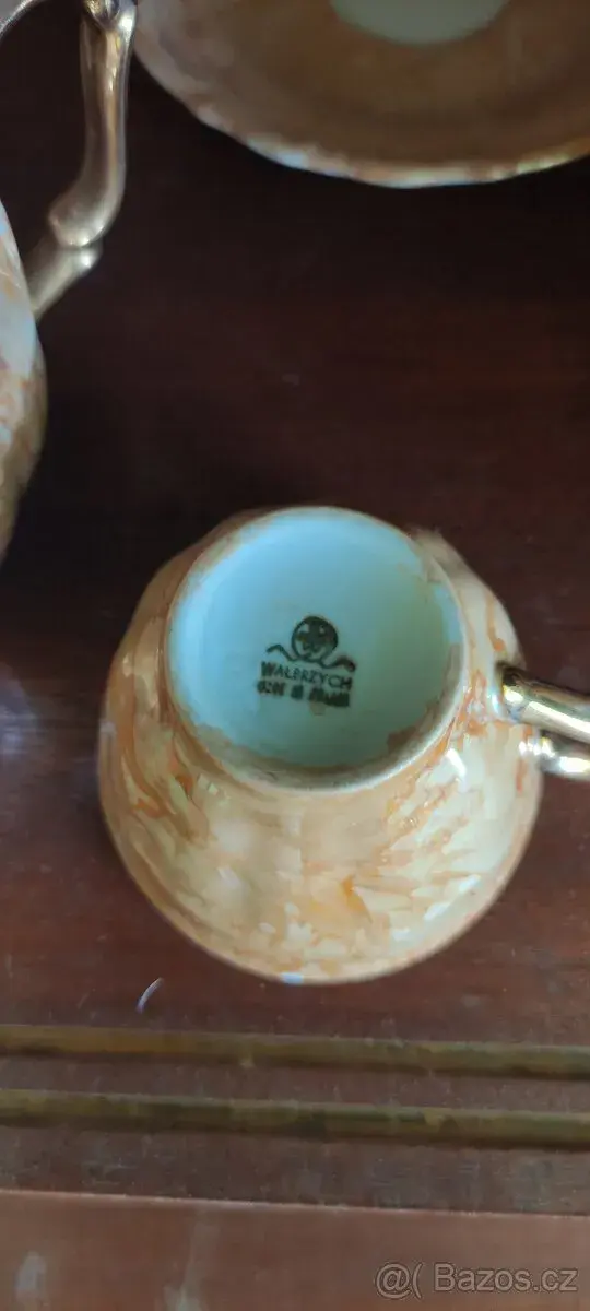 Retro porcelánová kávová souprava Wałbrzych