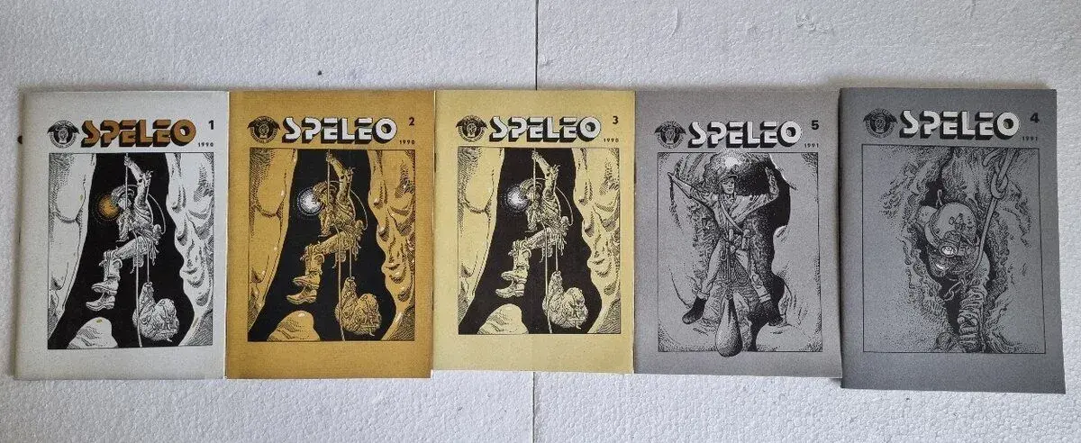 KÁJA SAUDEK -SPELEO č.1,2,3,4,5 (1990-91) OBÁLKY KÁJA SAUDEK