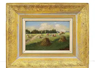 obraz Jaroslav Suchomel, Žně, olej 29x36
