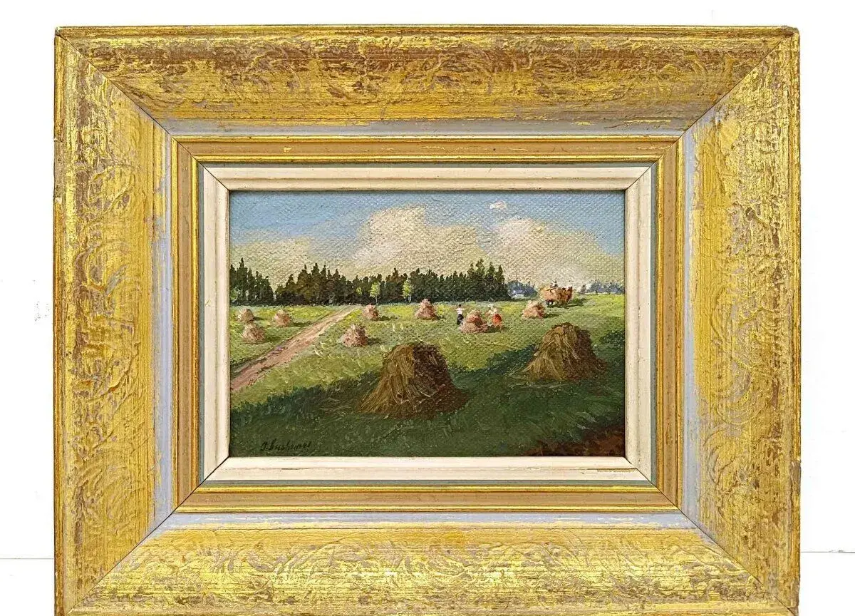 obraz Jaroslav Suchomel, Žně, olej 29x36