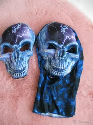 Kostým-oboustranná škraboška Kostlivce Halloween