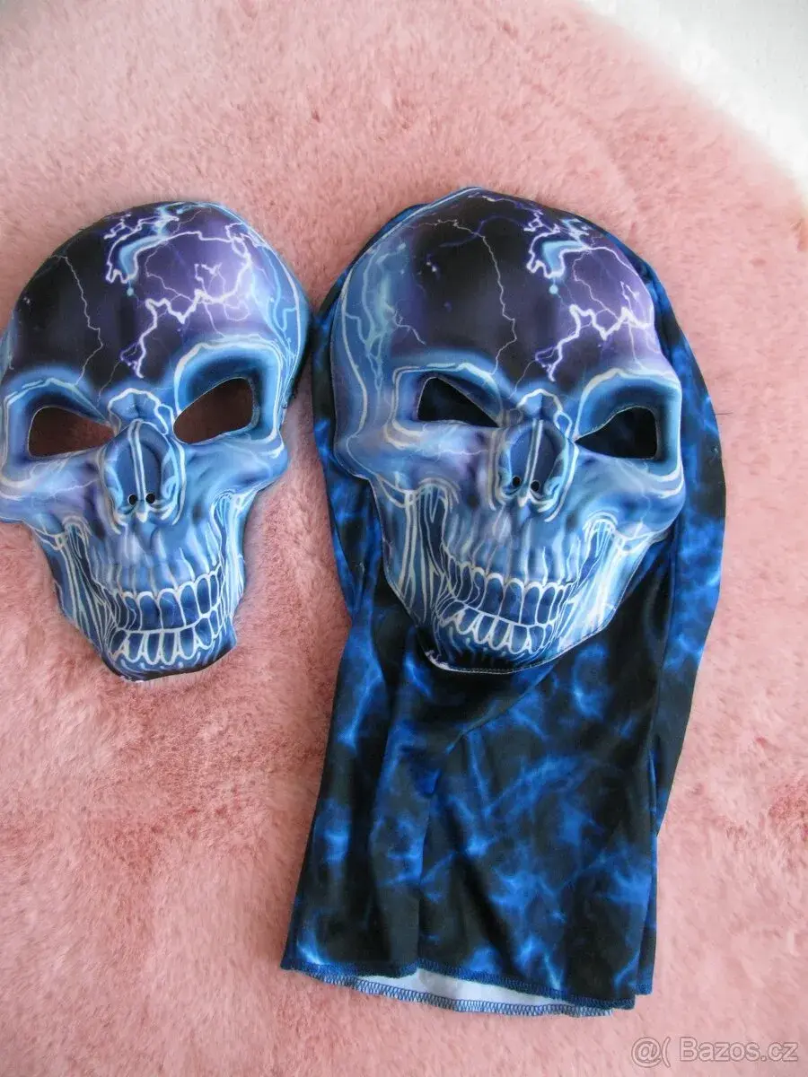 Kostým-oboustranná škraboška Kostlivce Halloween