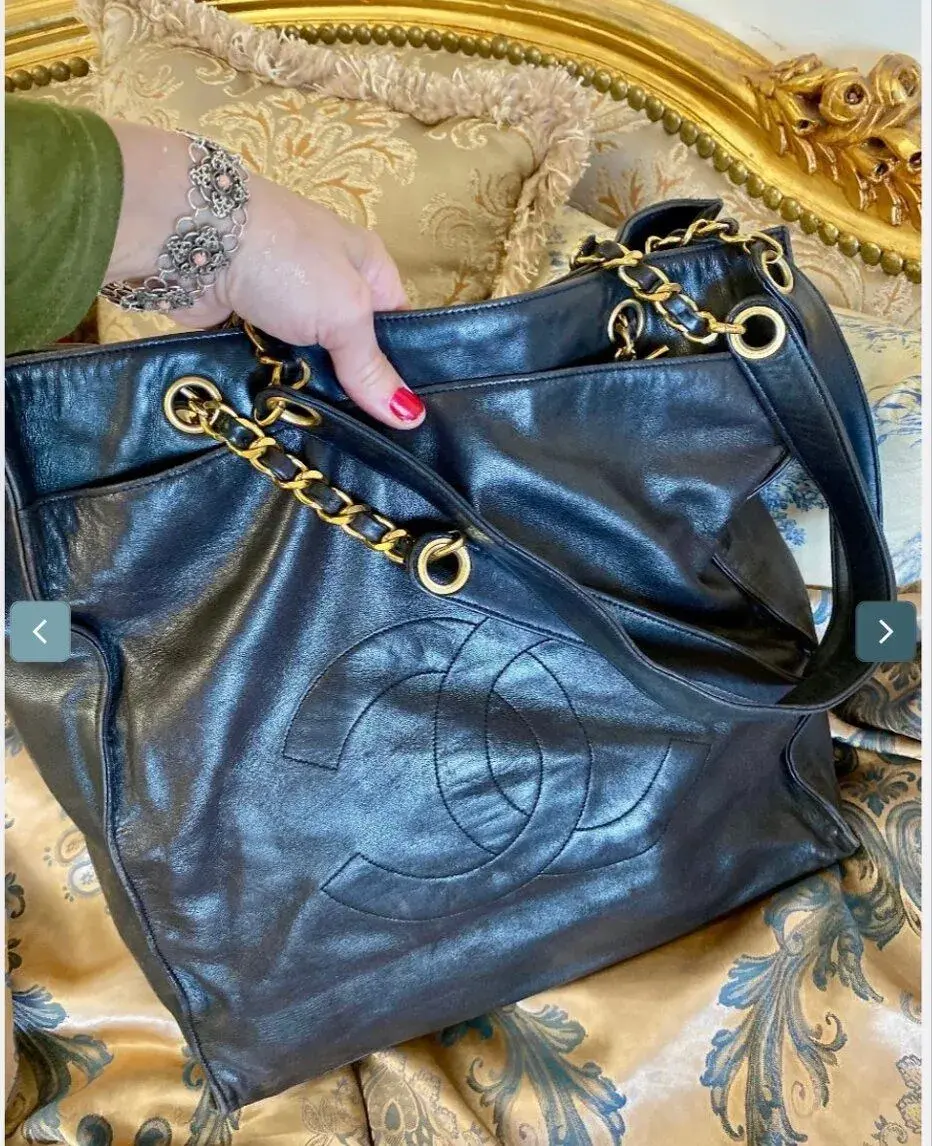 Vintage cc chain leather tote CHANEL, ÚČET