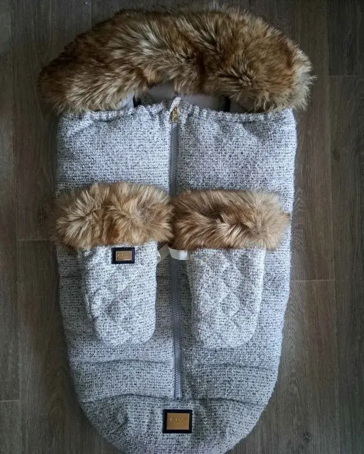 Set zimní fusak a rukavice BJÄLLRA OF SWEDEN Grey Tweed
