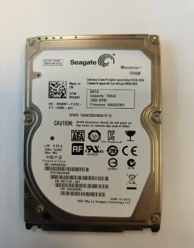 HDD 750GB 2,5" 7200 - 100% ok - nový