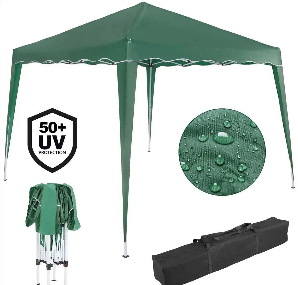Rychleskládací nůžkový party stan prodejní stánek 3x3 m zele