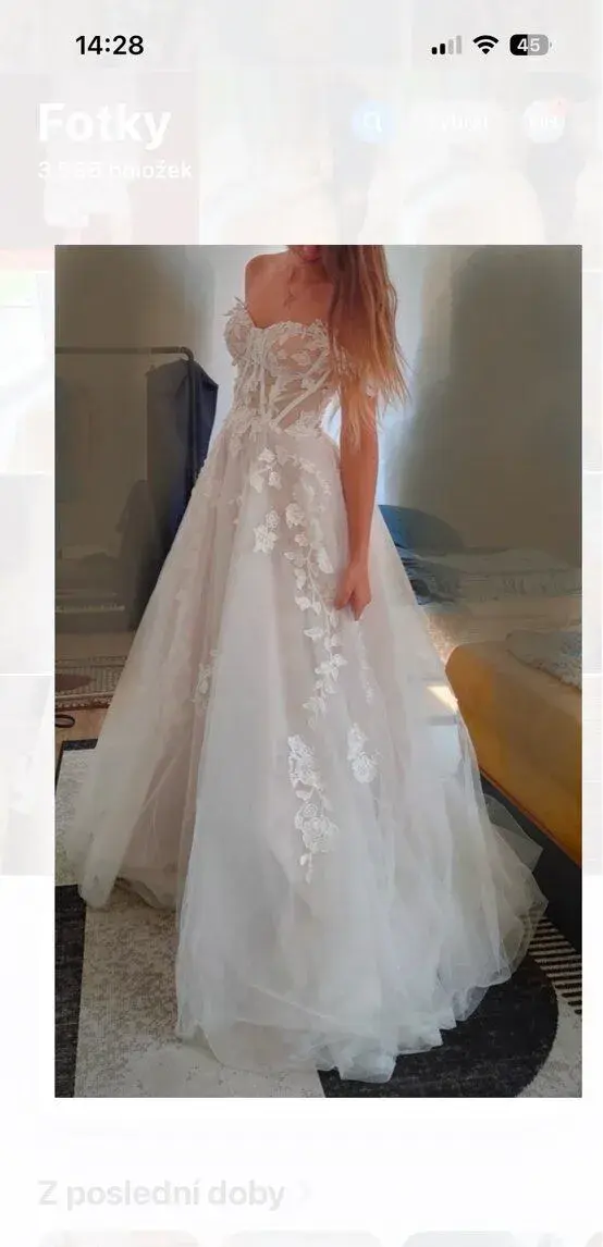 Boho krajkové romantické svatební šaty