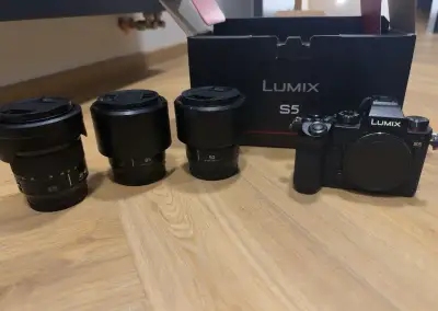 Panasonic Lumix S5 + 20-60mm + 50mm f/1.8 + 85mm f/1.8 (TOP