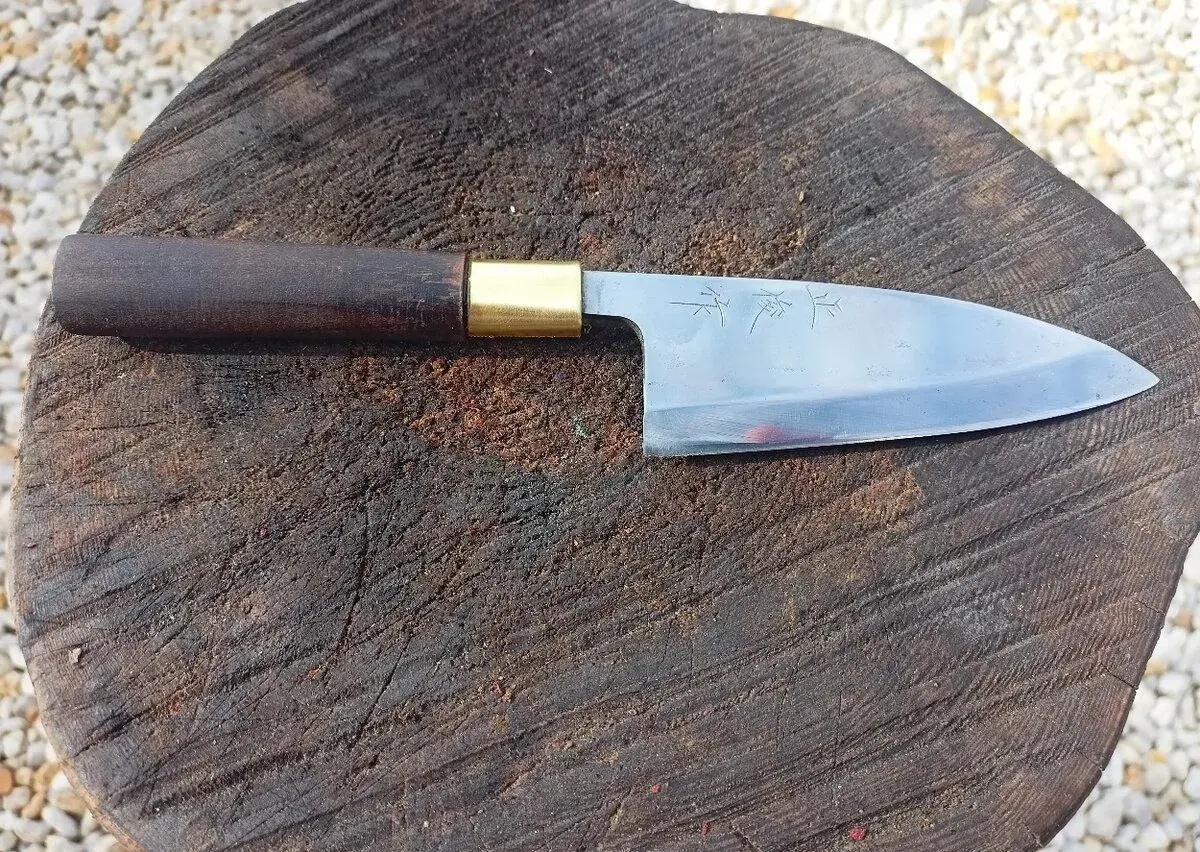 Tradiční japonský vintage nůž Deba Masayoshi (正倖作)