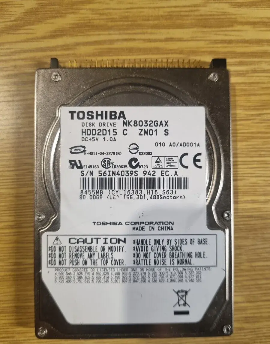 Toshiba MK8032GAX 2,5" 80GB IDE disk