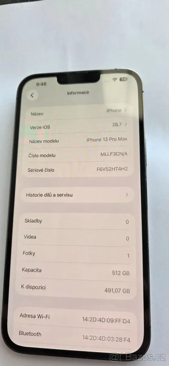 iPhone 13 Pro MAX 512GB grafit. nová orig. bat. 4/26 99%