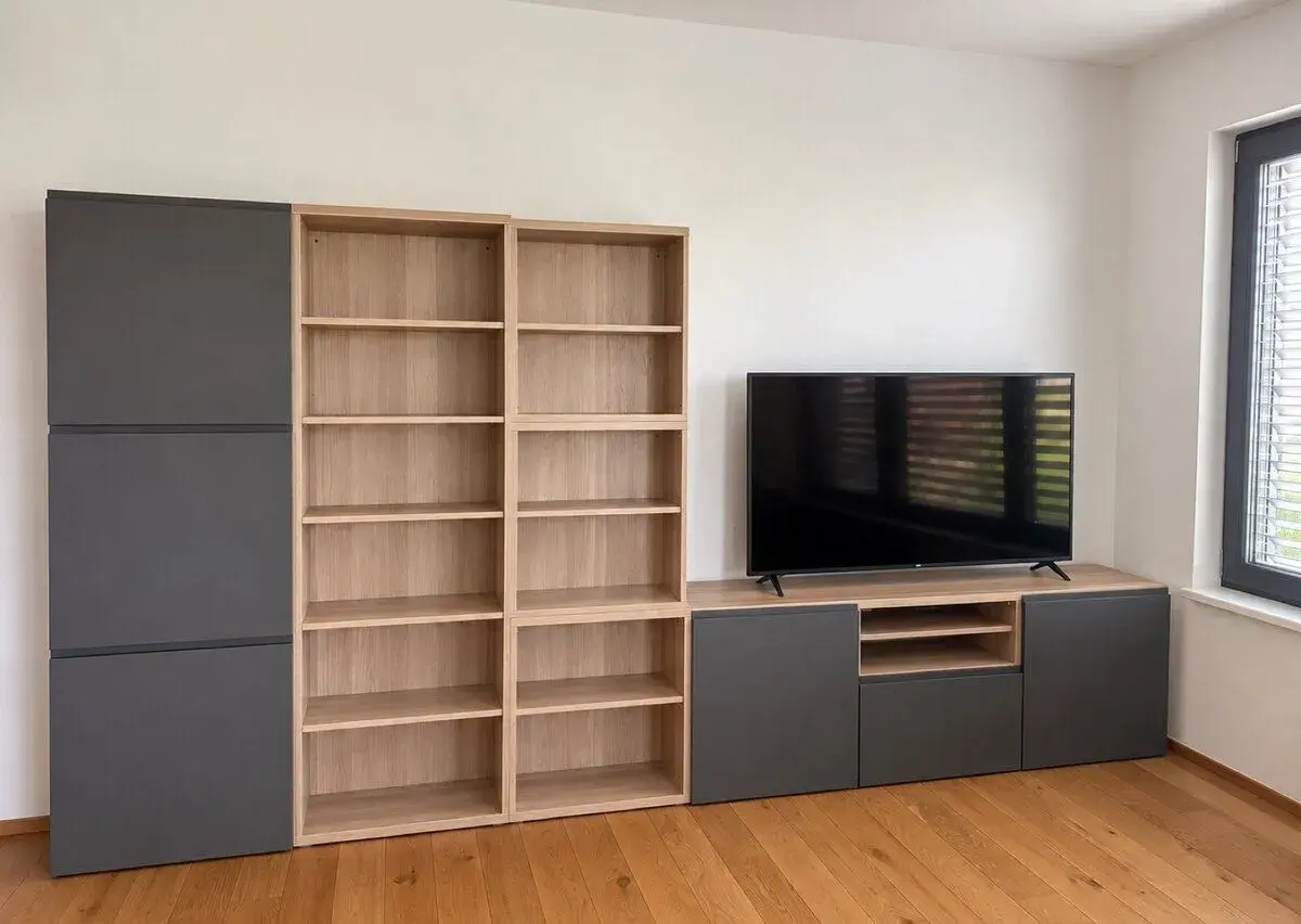 Obývací stěnu IKEA BESTÅ dub/antracit