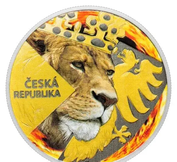 první oficiální kolor mince Český lev 2024 proof