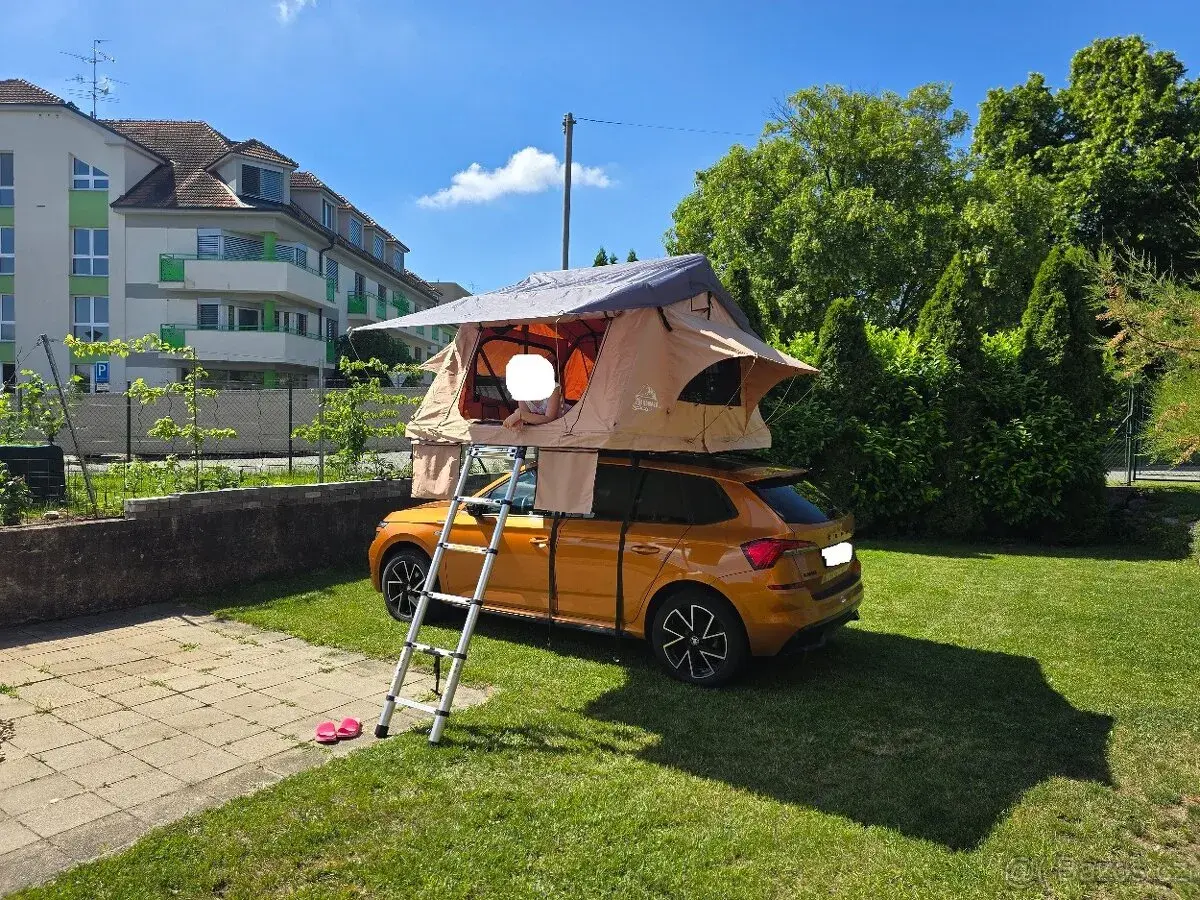 Střešní auto stan Scout s textilní střechou 163×240 cm