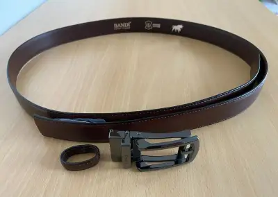 Nový pánský opasek BANDI - hovězí kůže, nastavitelný, hnědý