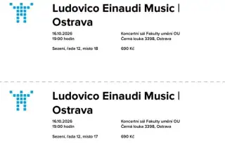 Ludovico Einaudi Music Ostrava 16. 10. 2026