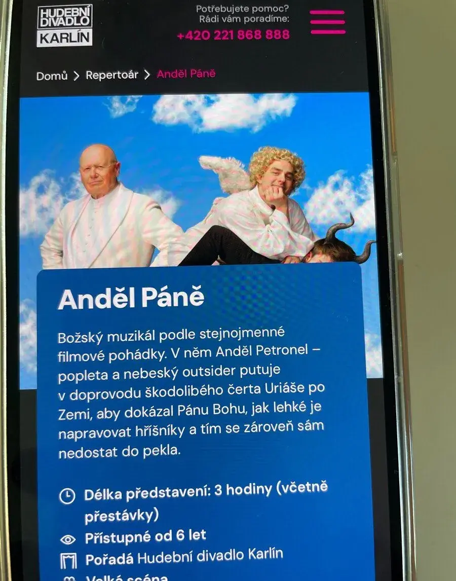 4 Vstupenky Anděl Páně na 23.10. 19:00