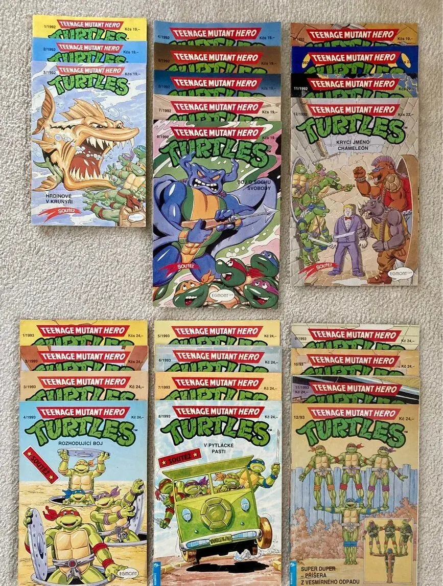 Želvy Ninja (Turtles) komplet 1992-1993 stav