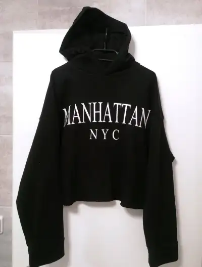 Zara černá mikina s kapucí, oversize, vel. M/L