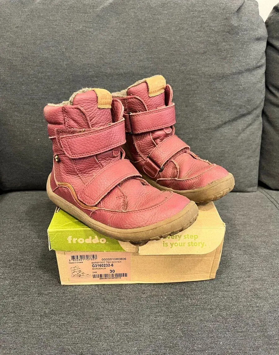 Kotníkové kožené boty barefoot vel. 30