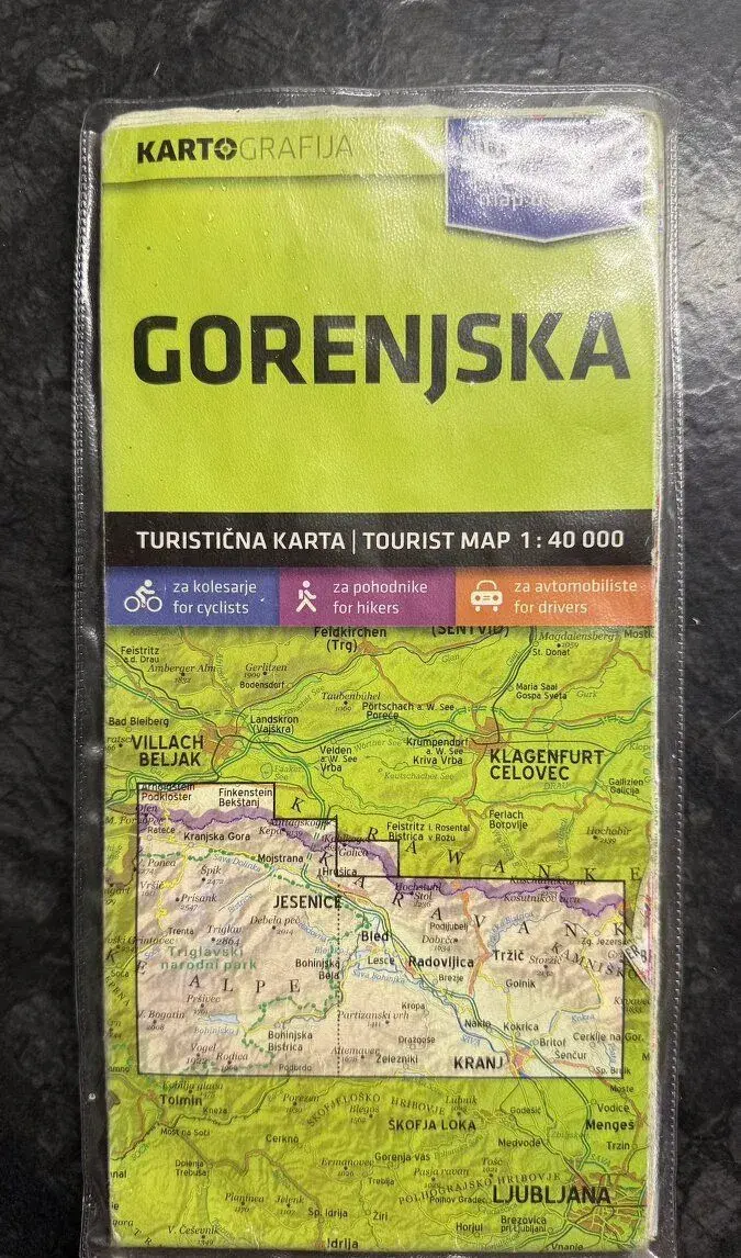 Turistická mapa Gorenjska